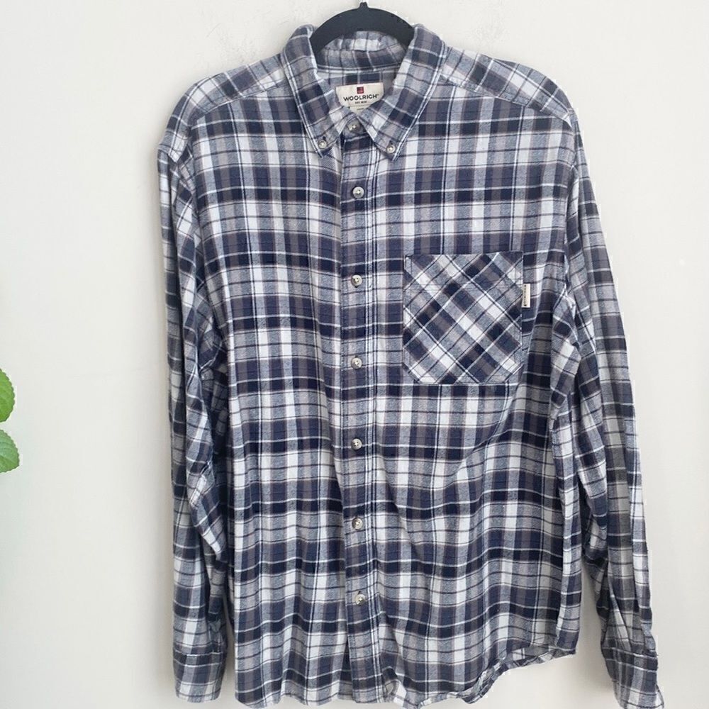 Woolrich Plaid Flannel Button Front Shirt L